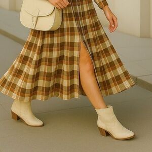 Altar’d State Beige Western Ankle Boots | Vegan | Size 9 | New With Tag